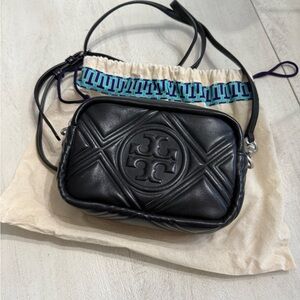 Tory Burch Black Quilted Camera Bag